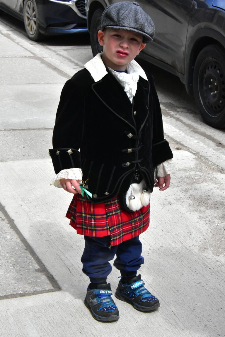 Mad about plaid on Tartan Day in Fergus